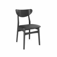 Esther spisebordsstol i sortbejdset eg med lædersæde fra Casø Furniture