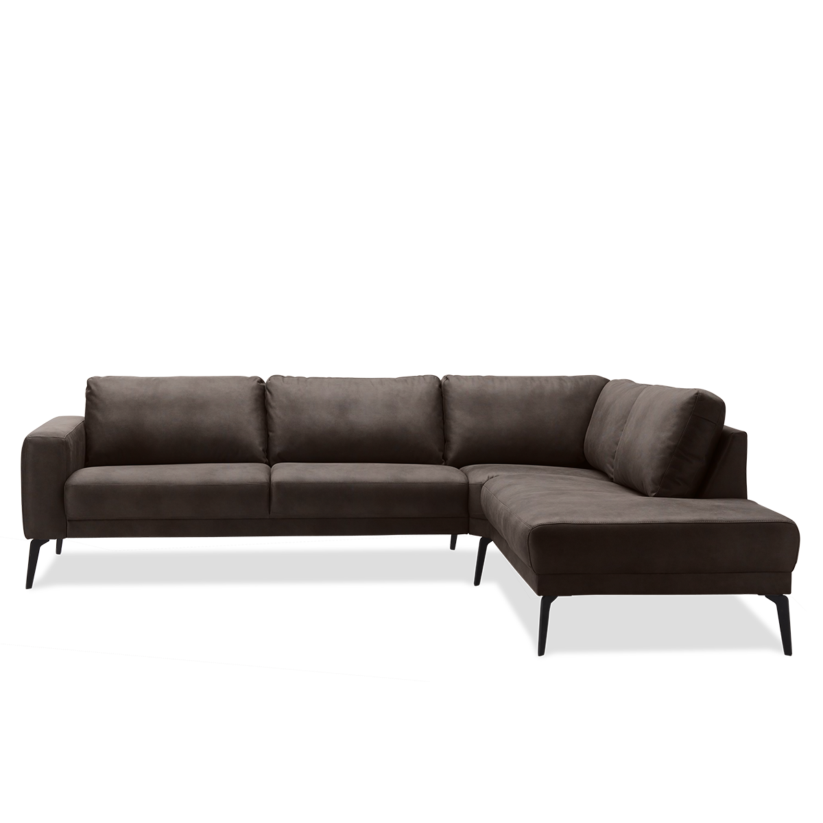 Living Room City sofa med open-end højrevendt i brunt Kentucky stof