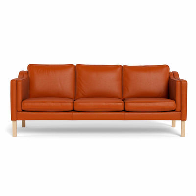 Clausholm 3-personers sofa fra Top-line i cognac læder