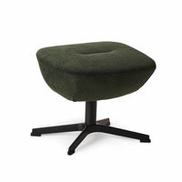 Globe skammel i grøn stof og med sorte stålben fra Conform