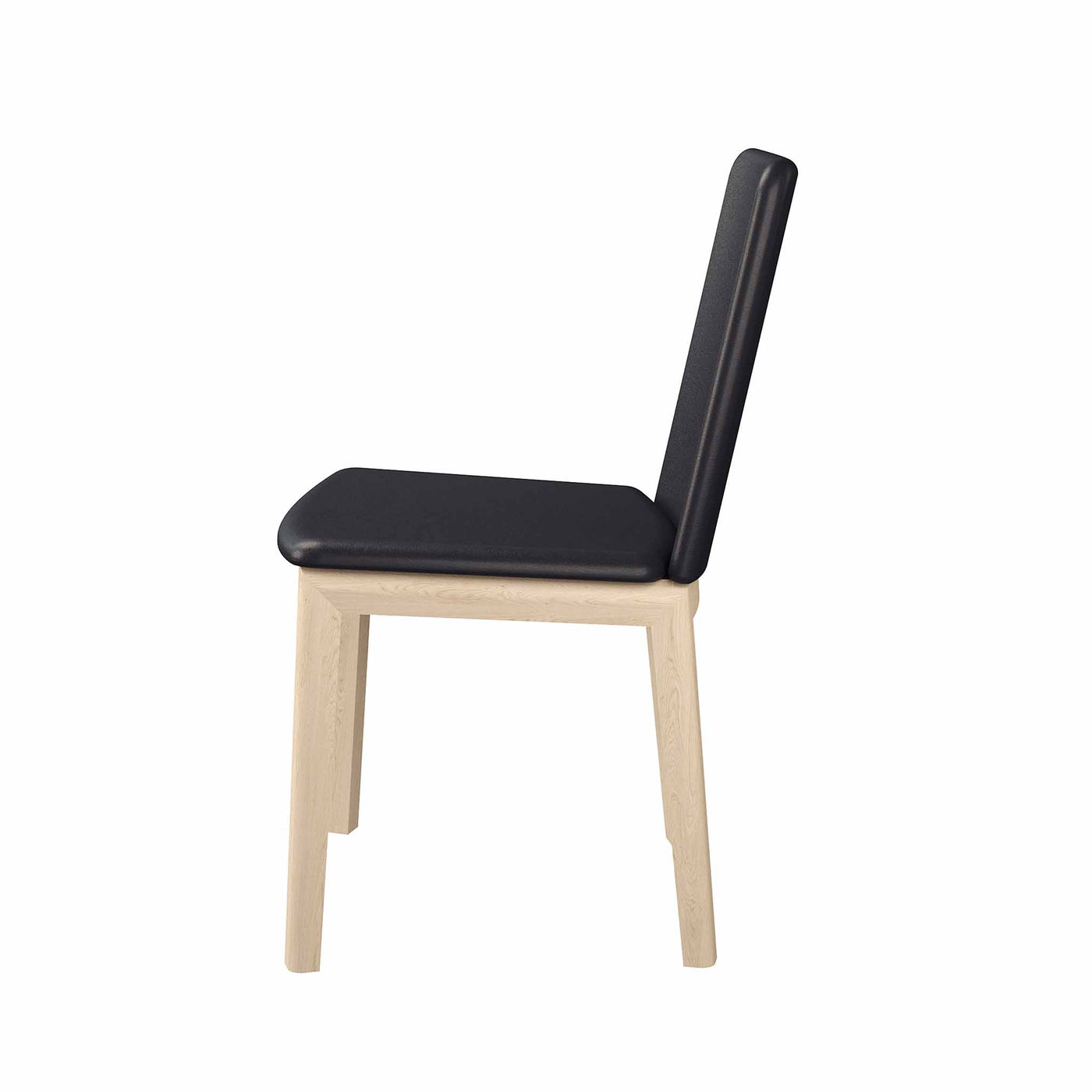 SM 47 spisebordsstol i sort læder med hvidolieret ben i eg fra Skovby