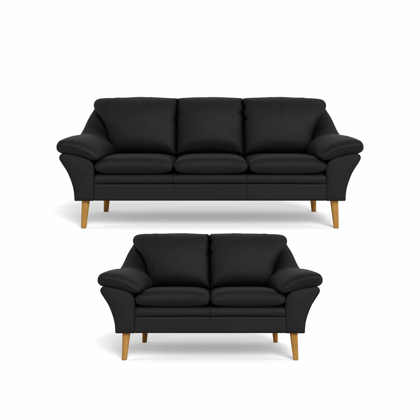 Fly sofasæt fra BD Møbler i læder i farven 6002 Black