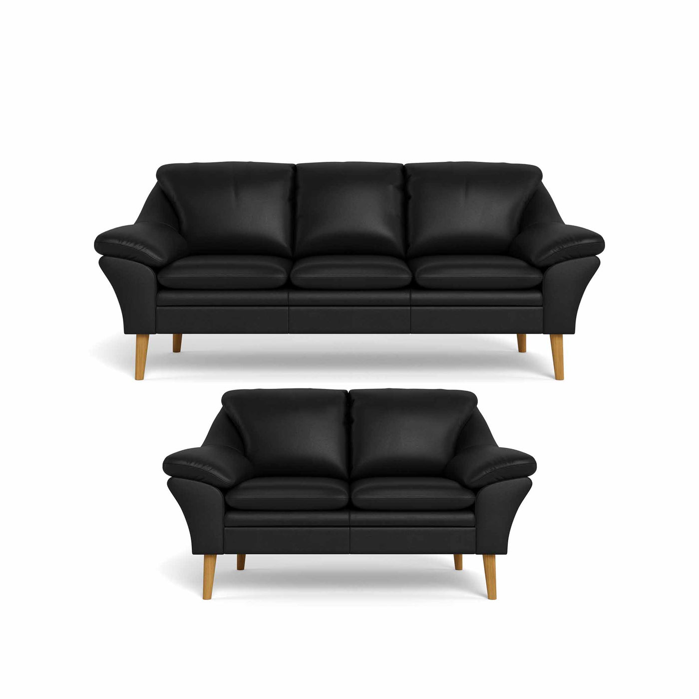 Fly sofasæt fra BD Møbler i læder i farven 8002 Black