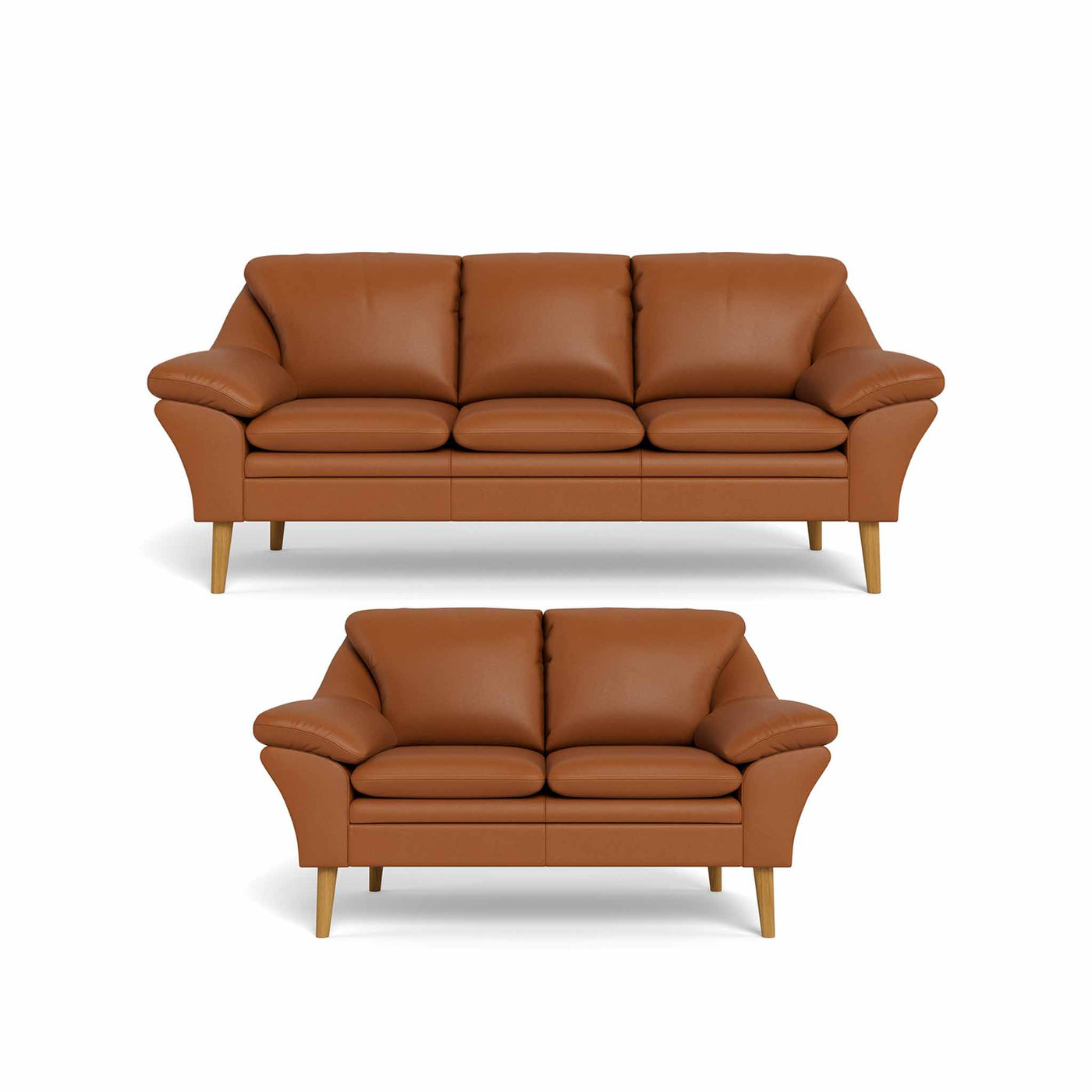 Fly sofasæt fra BD Møbler i læder i farven 8011 Cognac