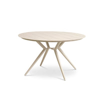 Corfu havebord fra Lexpo i pulverlakeret aluminium i farven 'Sand' og mål Ø126 cm