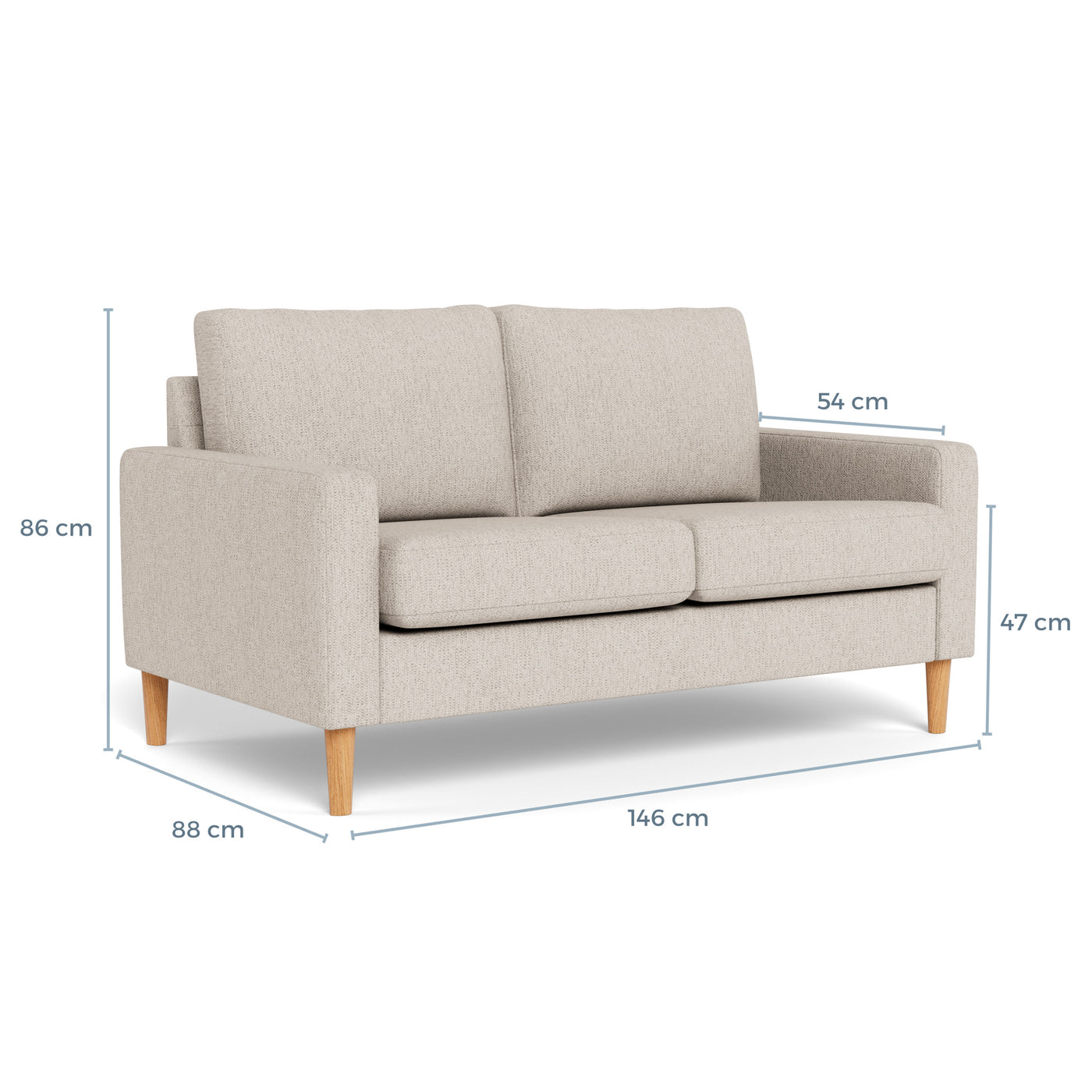 Mål på Vigsø 2-personers sofa
