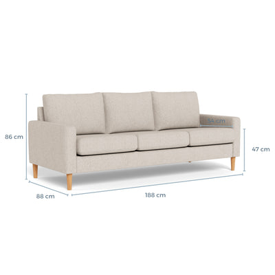 Mål på Vigsø 3-personers sofa