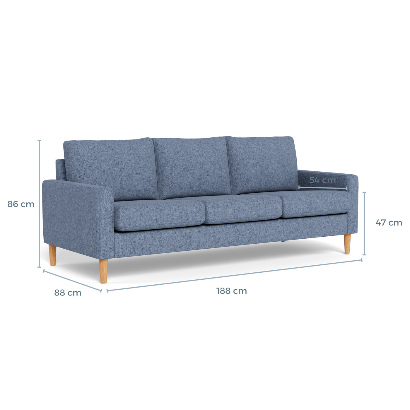 Mål på Vigsø 3-personers sofa