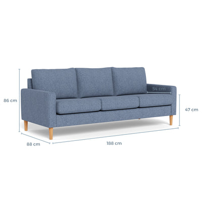 Mål på Vigsø 3-personers sofa