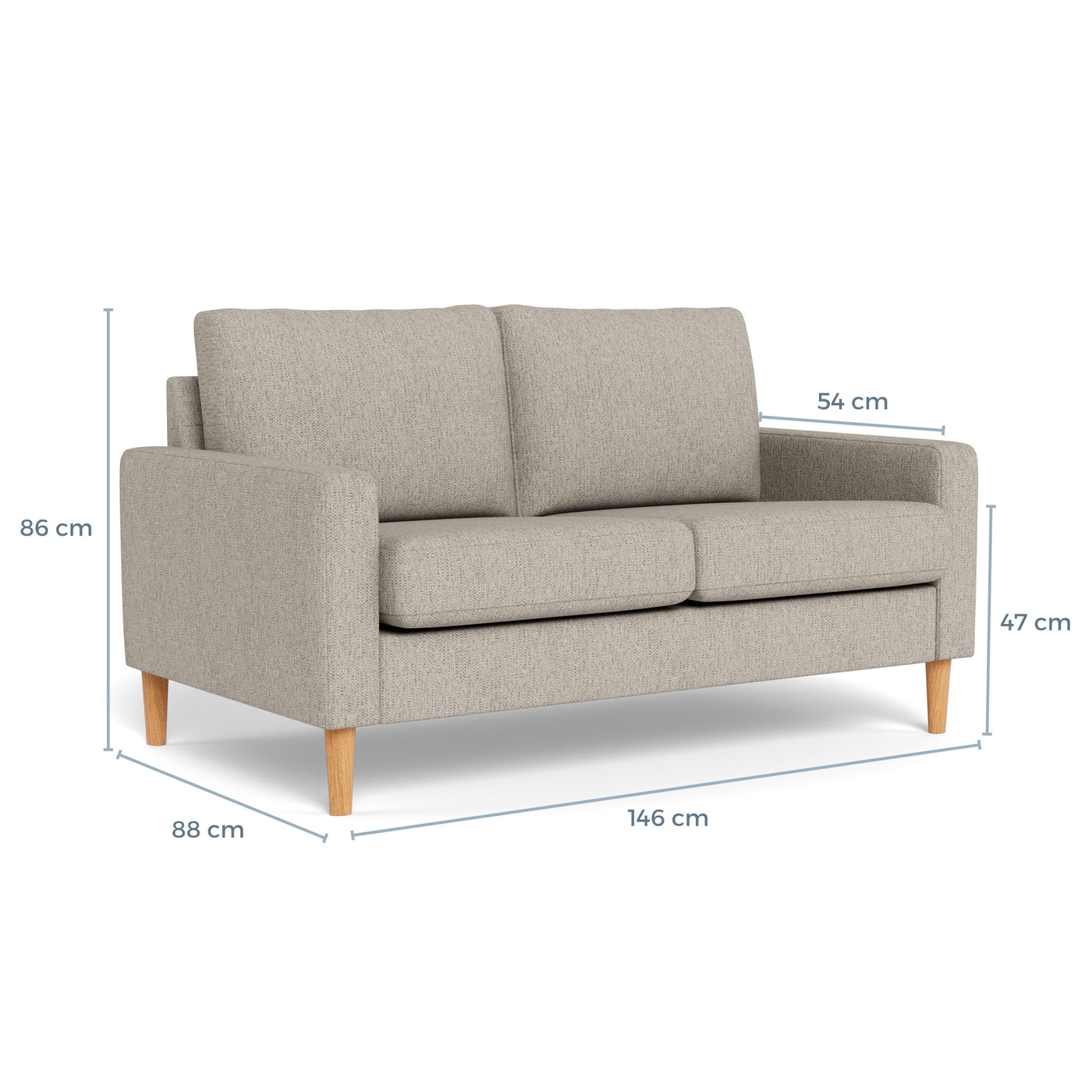 Mål på Vigsø 2-personers sofa