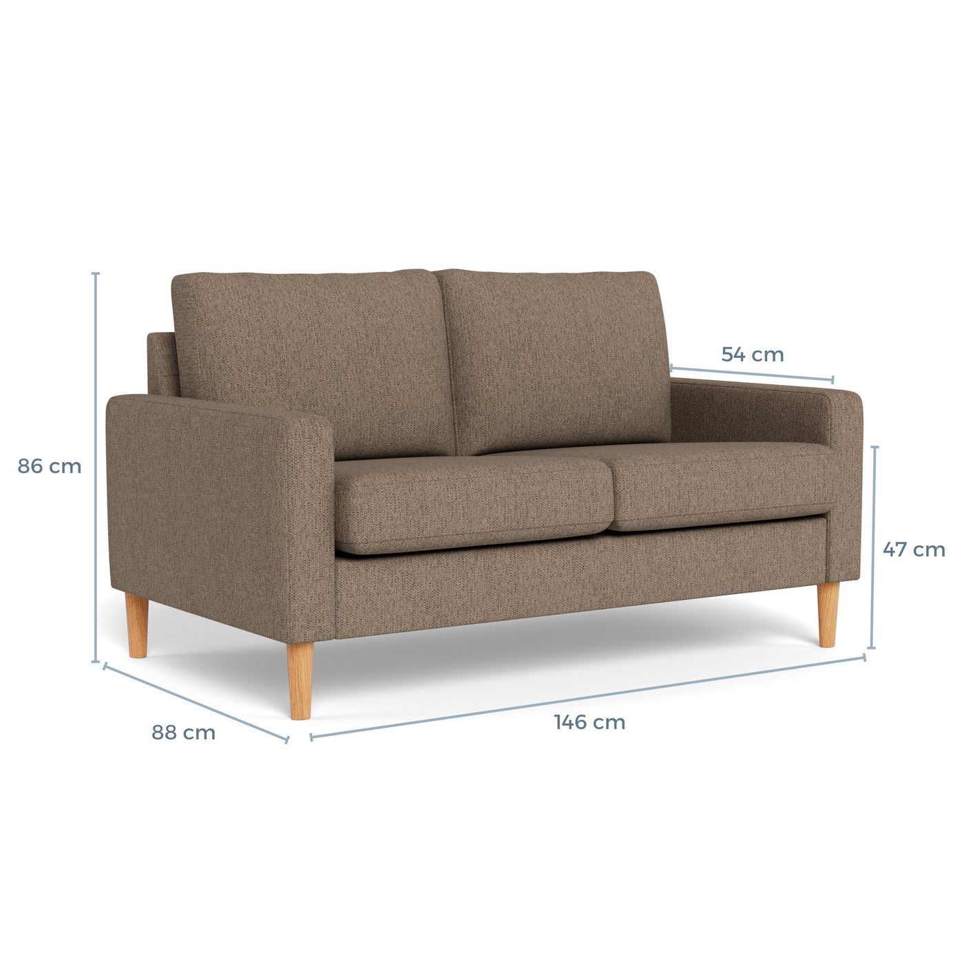 Mål på Vigsø 2-personers sofa