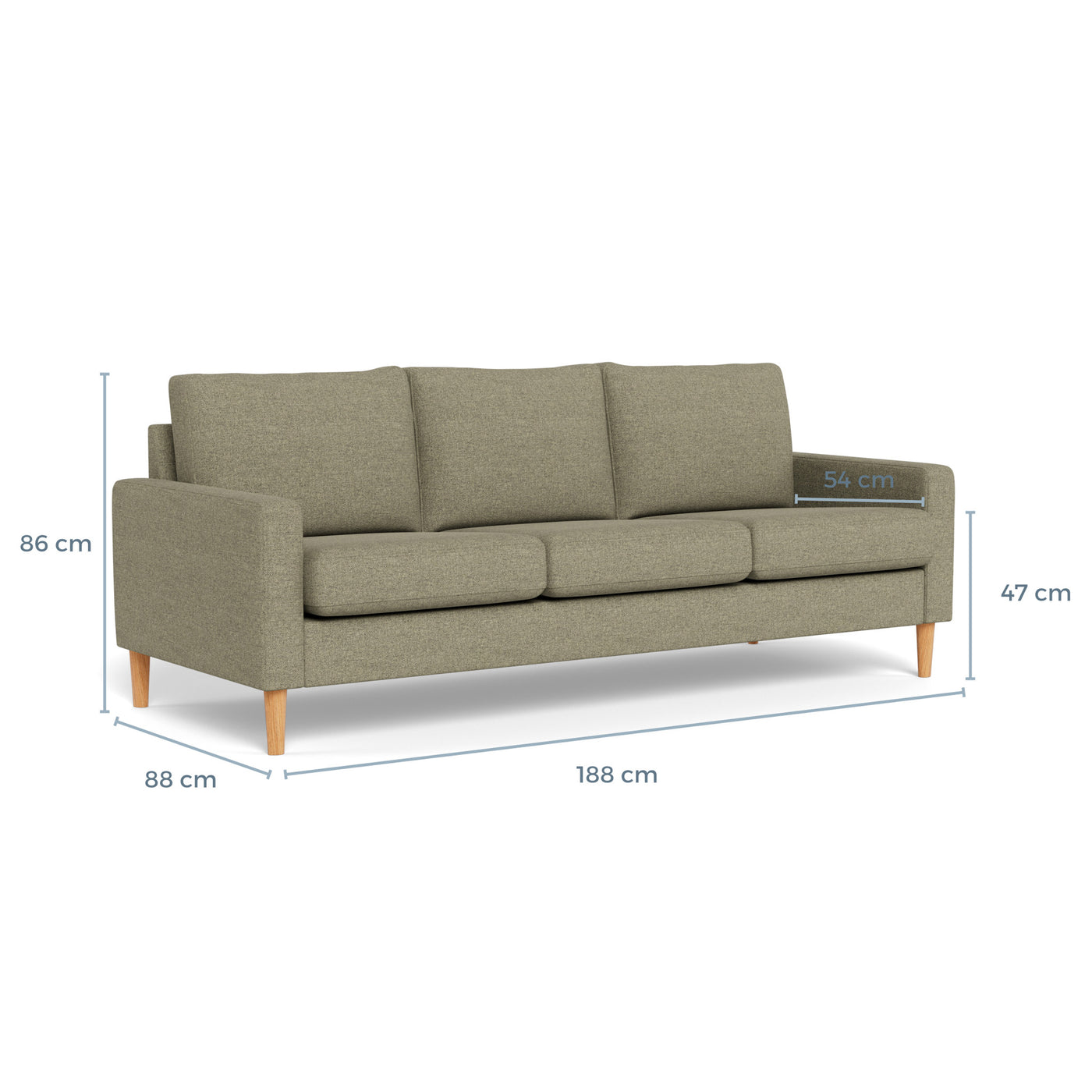 Mål på Vigsø 3-personers sofa