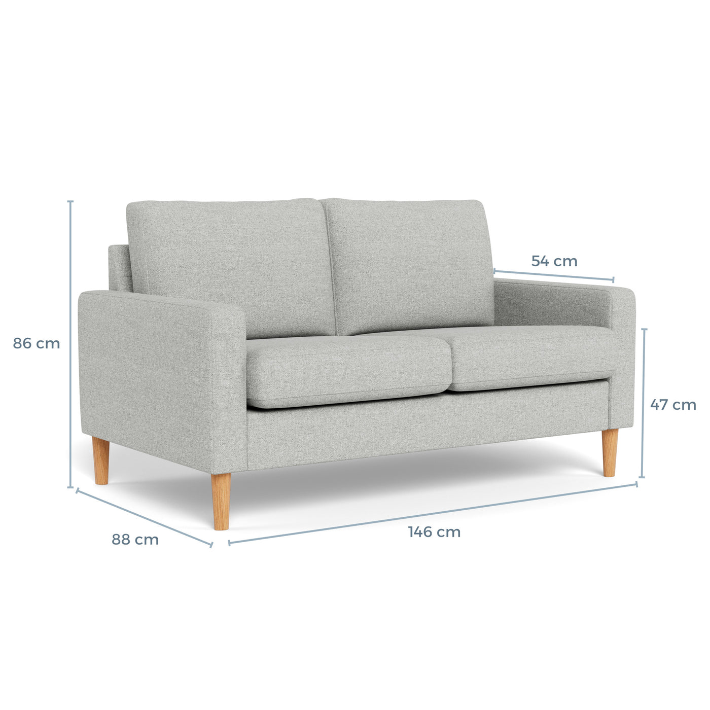 Mål på Vigsø 2-personers sofa