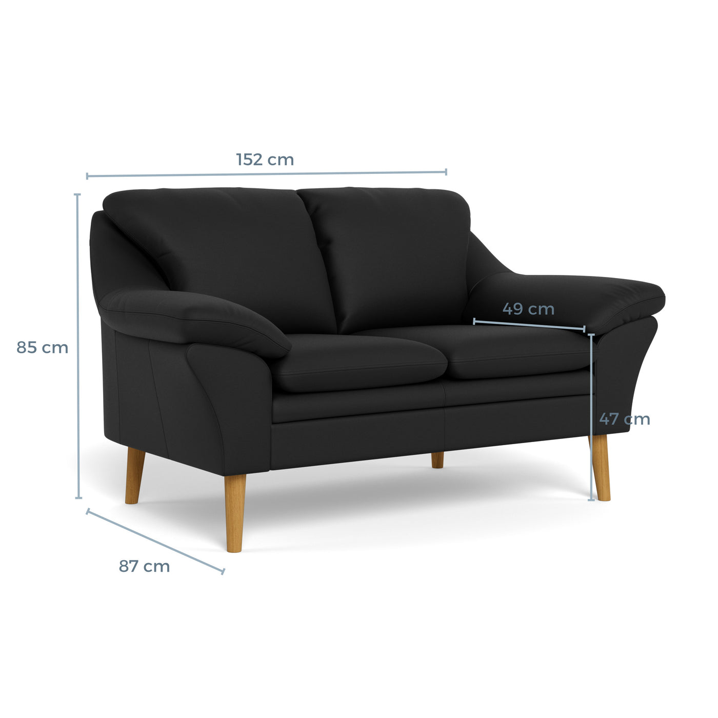 Fly sofasæt fra BD Møbler i læder i farven 6002 Black