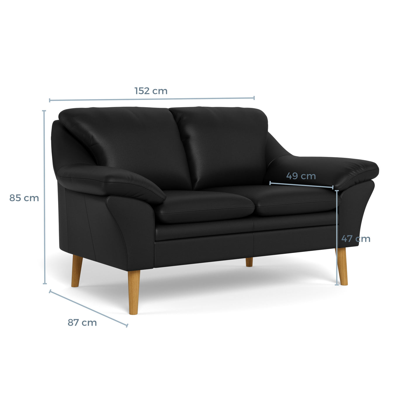 Fly sofasæt fra BD Møbler i læder i farven 8002 Black