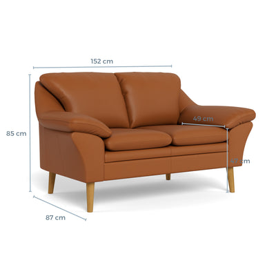 Fly sofasæt fra BD Møbler i læder i farven 8011 Cognac