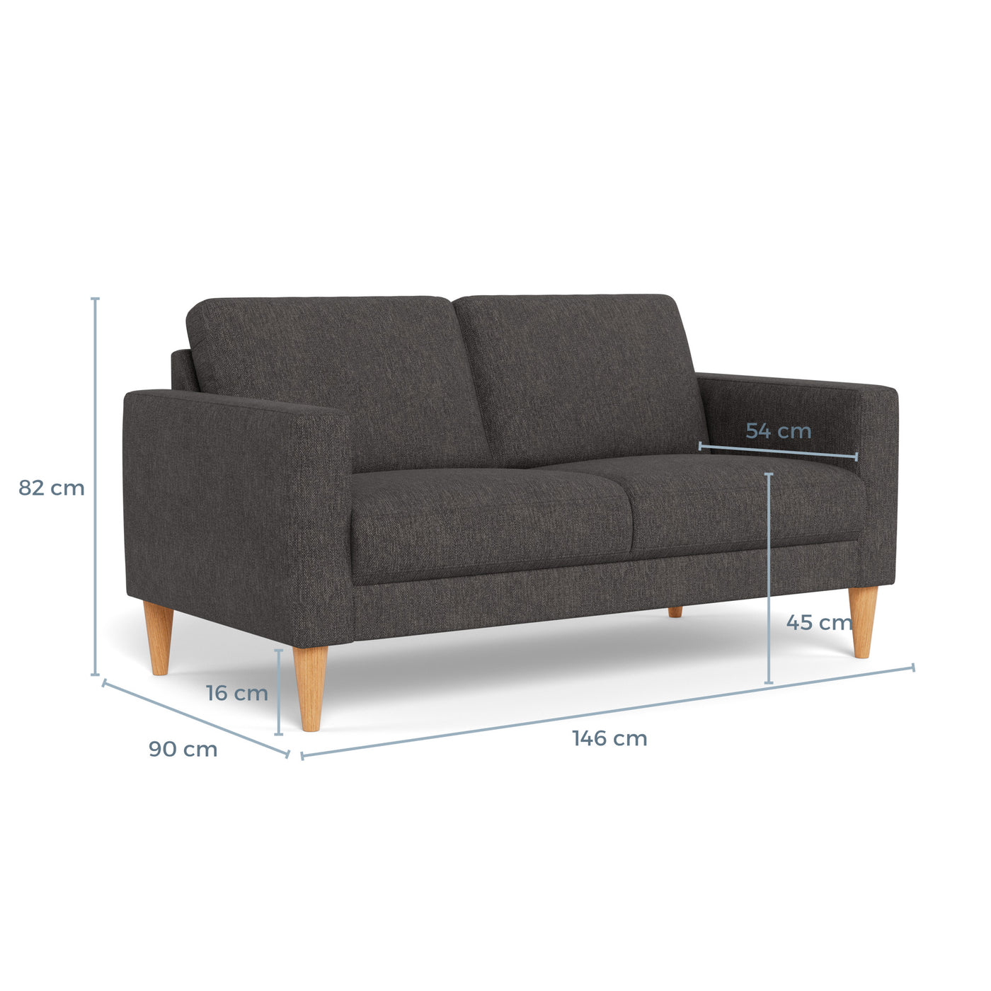 Nord sofasæt fra Hjort Knudsen i Brego stof farve 3596 Anthracite