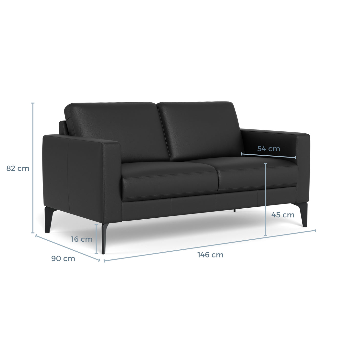 Nord sofasæt fra Hjort Knudsen i sort soleda læder