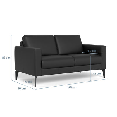 Nord sofasæt fra Hjort Knudsen i sort soleda læder