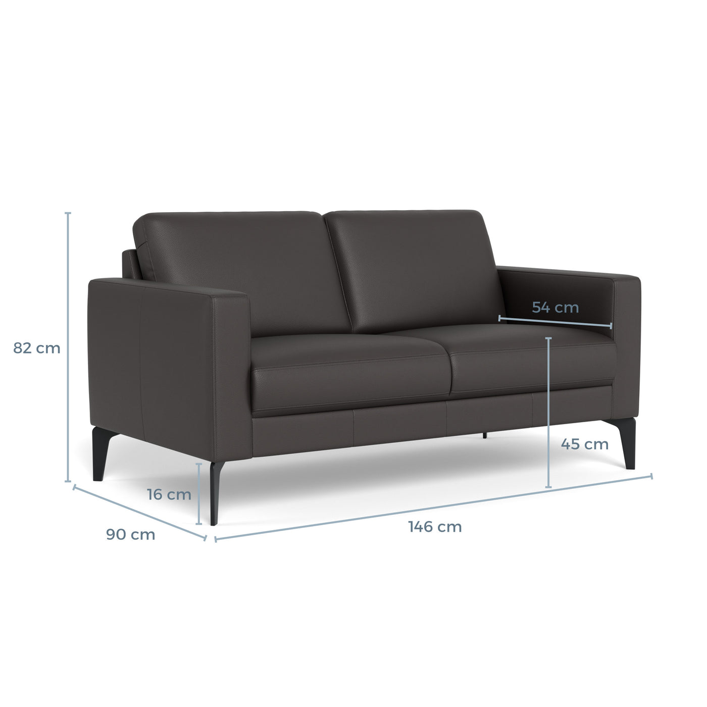 Nord sofasæt fra Hjort Knudsen i Soleda læder i Dark brown