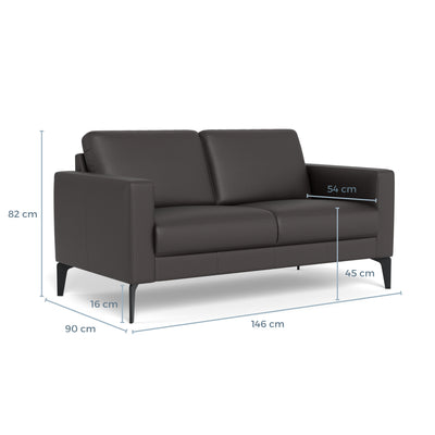 Nord sofasæt fra Hjort Knudsen i Soleda læder i Dark brown