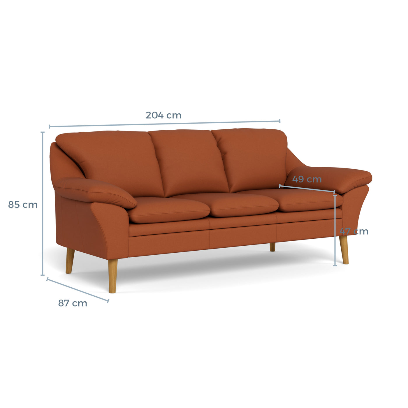 Fly sofasæt fra BD Møbler i læder i farven 6011 Cognac