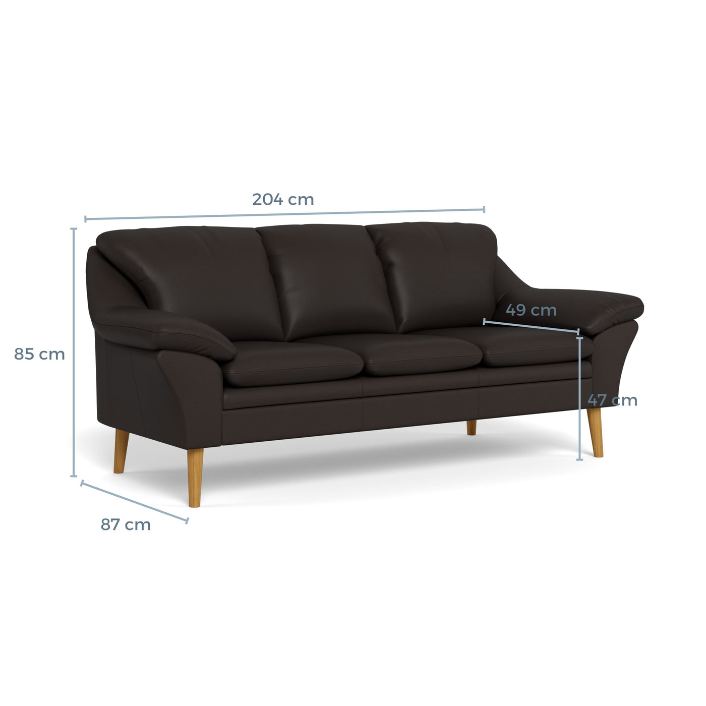 Fly sofasæt fra BD Møbler i læder i farven 8077 Chocolate