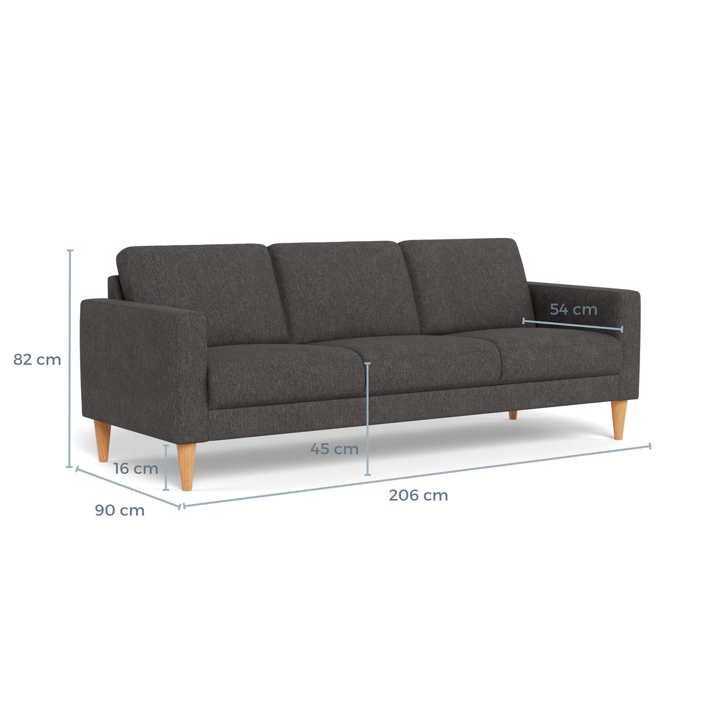 Nord sofasæt fra Hjort Knudsen i Brego stof farve 3596 Anthracite