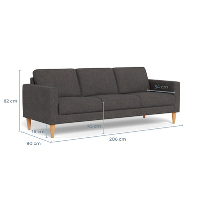 Nord sofasæt fra Hjort Knudsen i Brego stof farve 3596 Anthracite