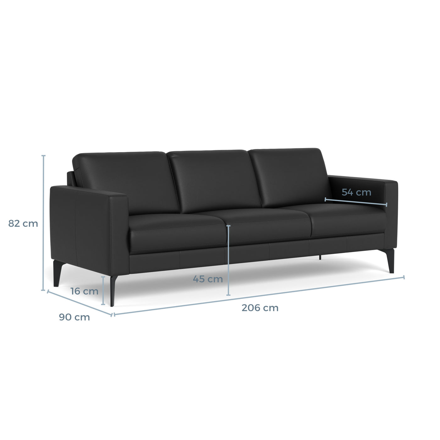 Nord sofasæt fra Hjort Knudsen i sort soleda læder