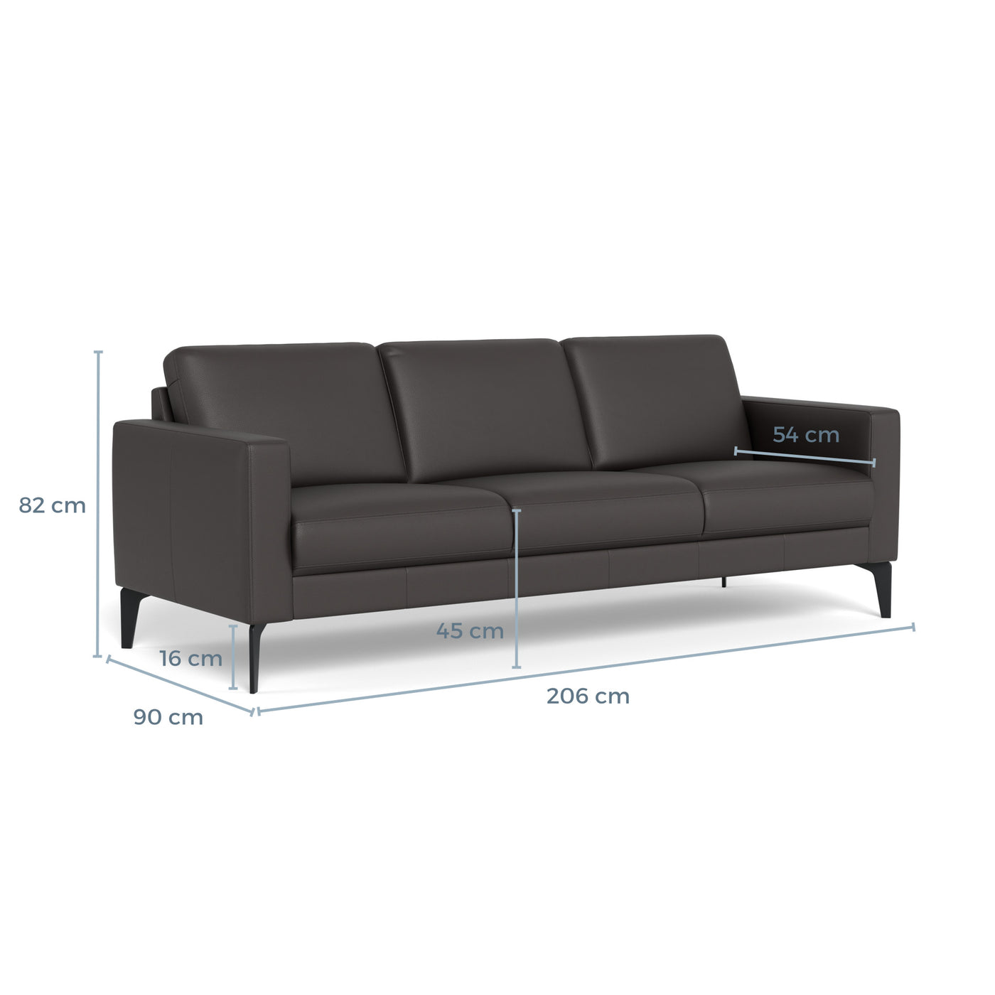 Nord sofasæt fra Hjort Knudsen i Soleda læder i Dark brown