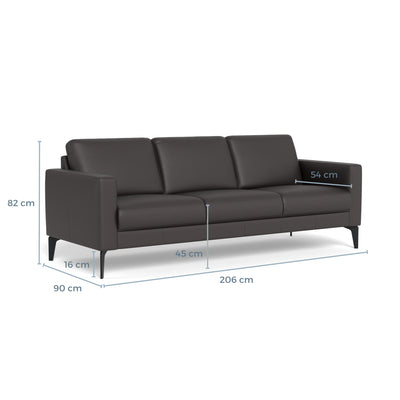 Nord sofasæt fra Hjort Knudsen i Soleda læder i Dark brown