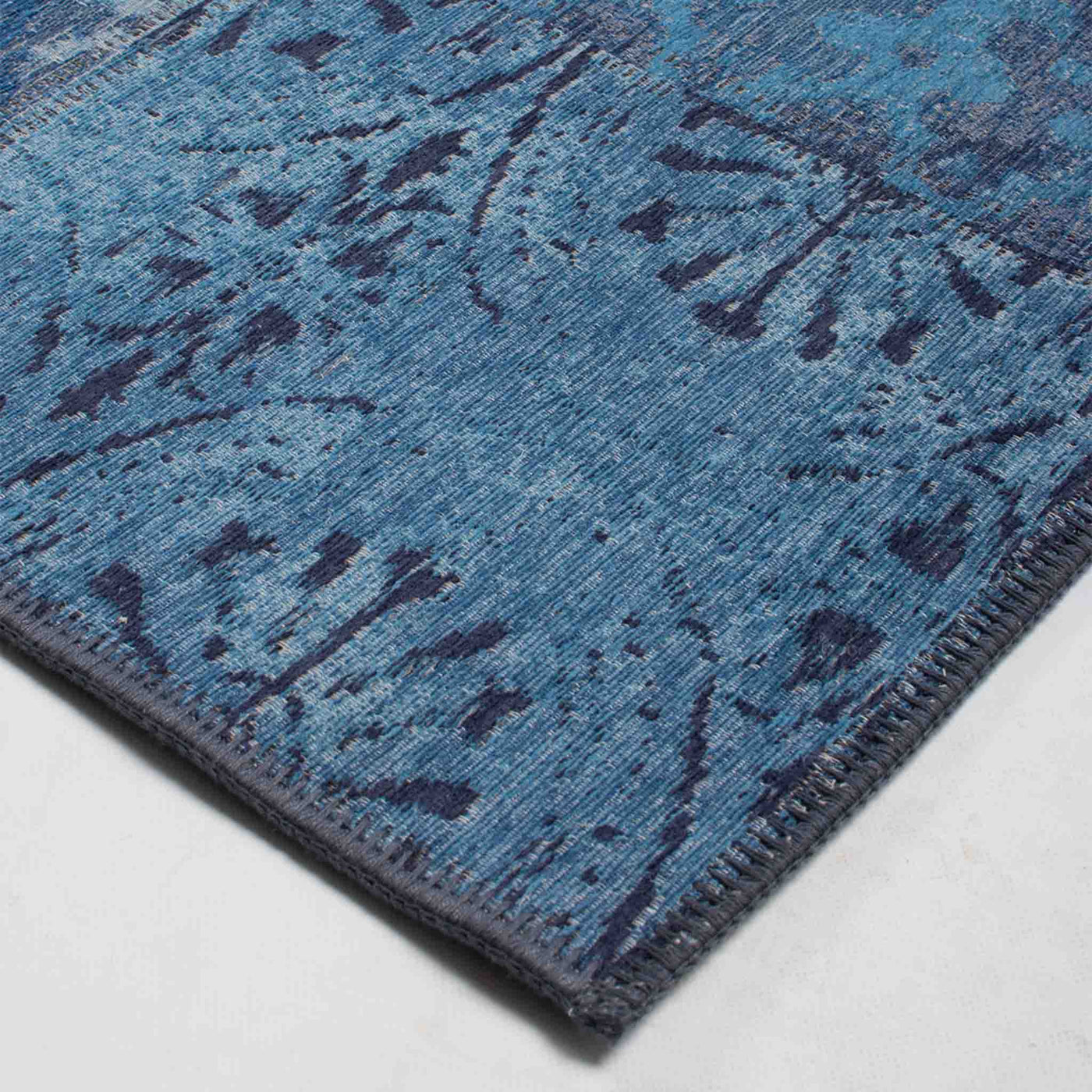 Gobelin fladvævet tæppe i blå fra HC Tæpper