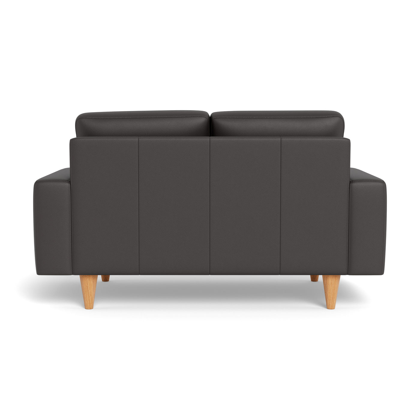 Skyline sofasæt fra Hjort Knudsen i mørkebrunt soleda læder og ben i naturolieret eg. 