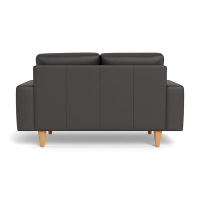 Skyline sofasæt fra Hjort Knudsen i mørkebrunt soleda læder og ben i naturolieret eg. 