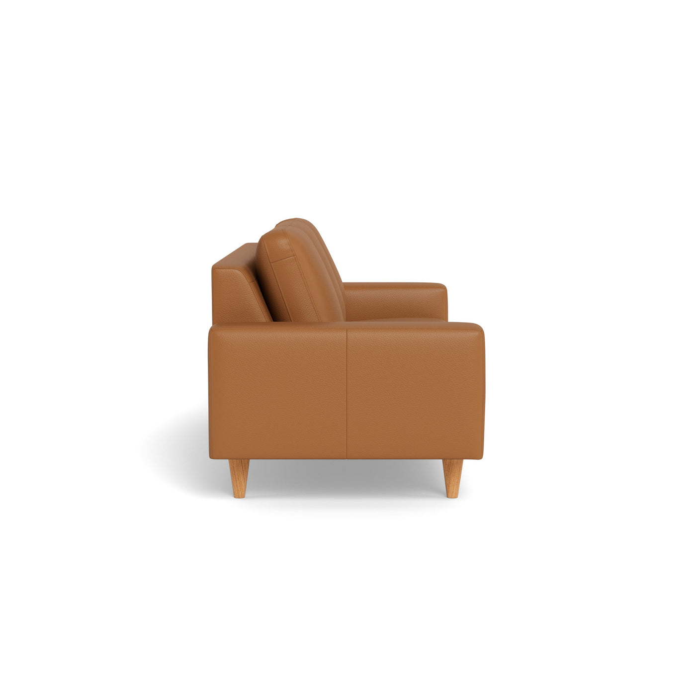 Skyline sofasæt fra Hjort Knudsen i cognac soleda læder og ben i naturolieret eg. 