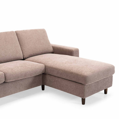 Skyline Hjørnesofa m. chaiselong fra Hjort Knudsen i Taupe farvet Bloq stof