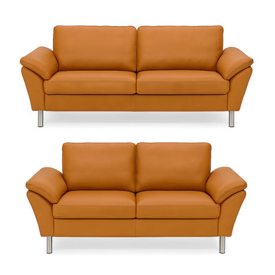 Skyline sofasæt fra Hjort Knudsen i cognac farvet soleda læder