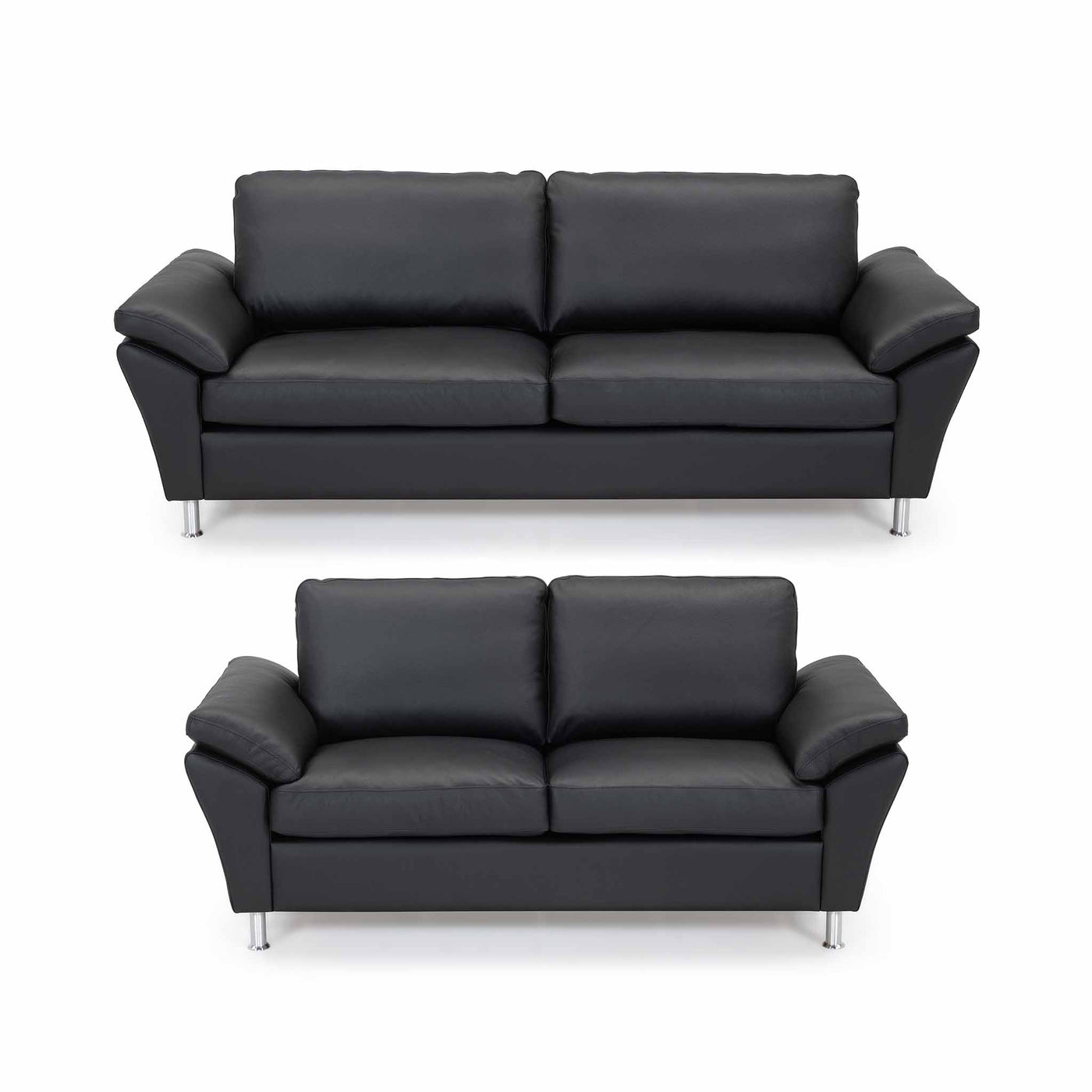 Skyline sofasæt fra Hjort Knudsen i sort soleda læder