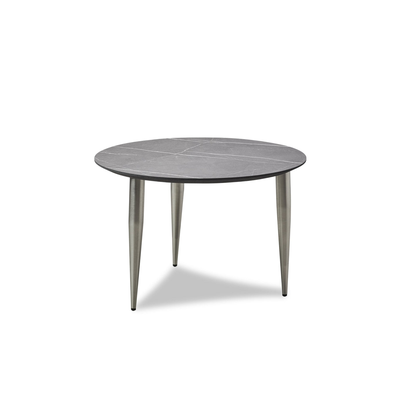 Produktbillede af Katrine sofabord fra Thomsen Furniture, der har stålben og en overflade i marmorlook.
