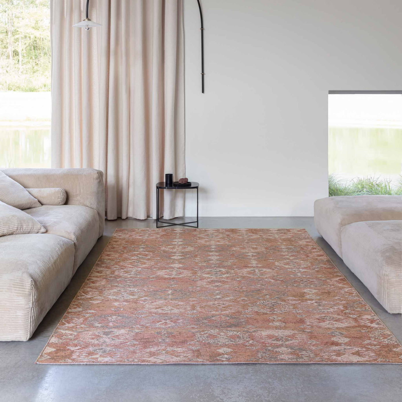 Manilla fladvævet uldtæppe i rosa fra HC Interior Rugs