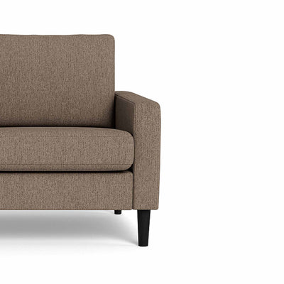 Vigsø sofasæt fra Top-line i Mito stof i farven 14 Medium Brown med ben i sort egetræ