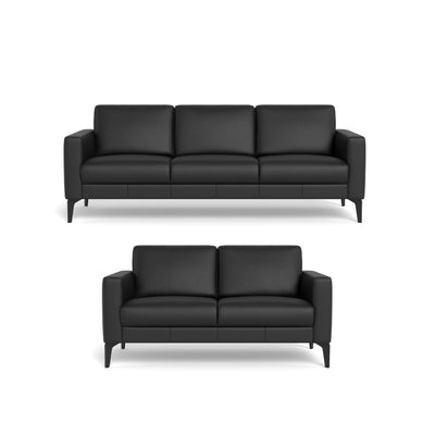 Nord sofasæt fra Hjort Knudsen i sort soleda læder