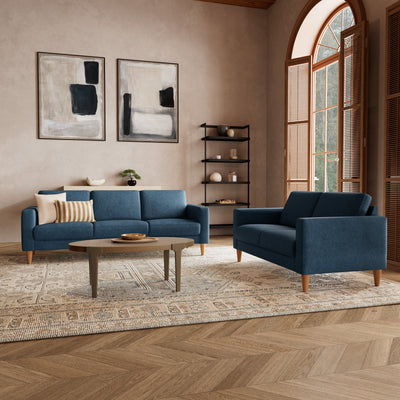 Nord sofasæt fra Hjort Knudsen i Brego stof farve 3594 Dark Blue