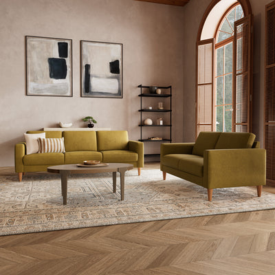 Nord sofasæt fra Hjort Knudsen i Brego stof farve 3592 Curry