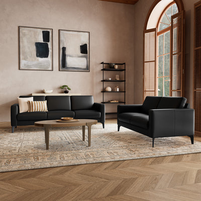 Nord sofasæt fra Hjort Knudsen i sort soleda læder