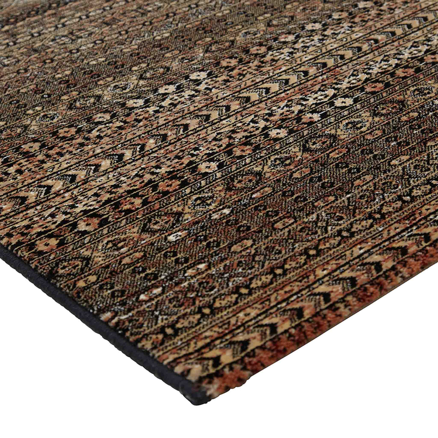 Orient wilton tæppe i sort stribet mønster fra HC Tæpper