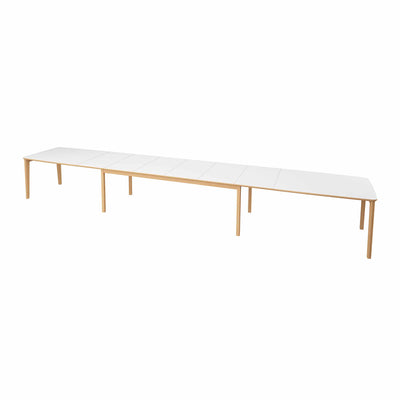 SM 108 spisebord fra Skovby i naturolieret eg med hvid HPL laminat