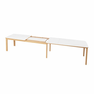 SM 108 spisebord fra Skovby i naturolieret eg med hvid HPL laminat