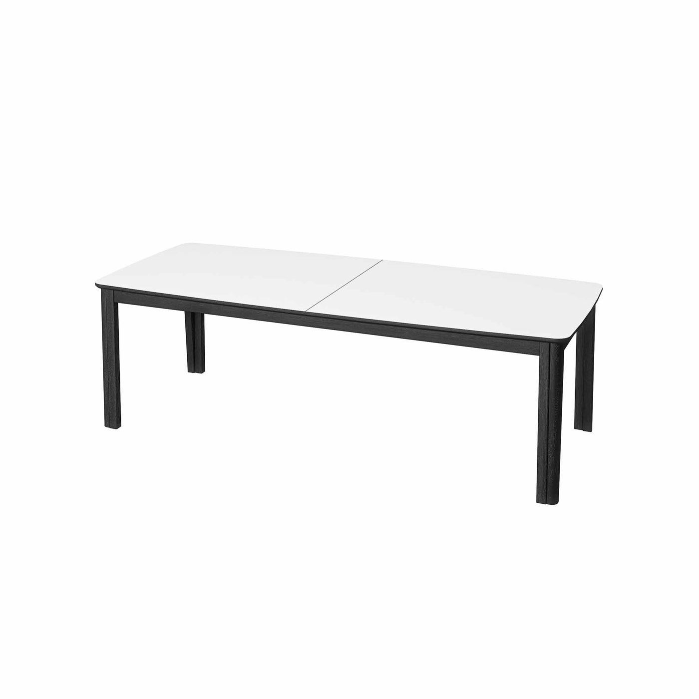 SM 108 spisebord fra Skovby i sort lakeret eg med hvid HPL laminat 